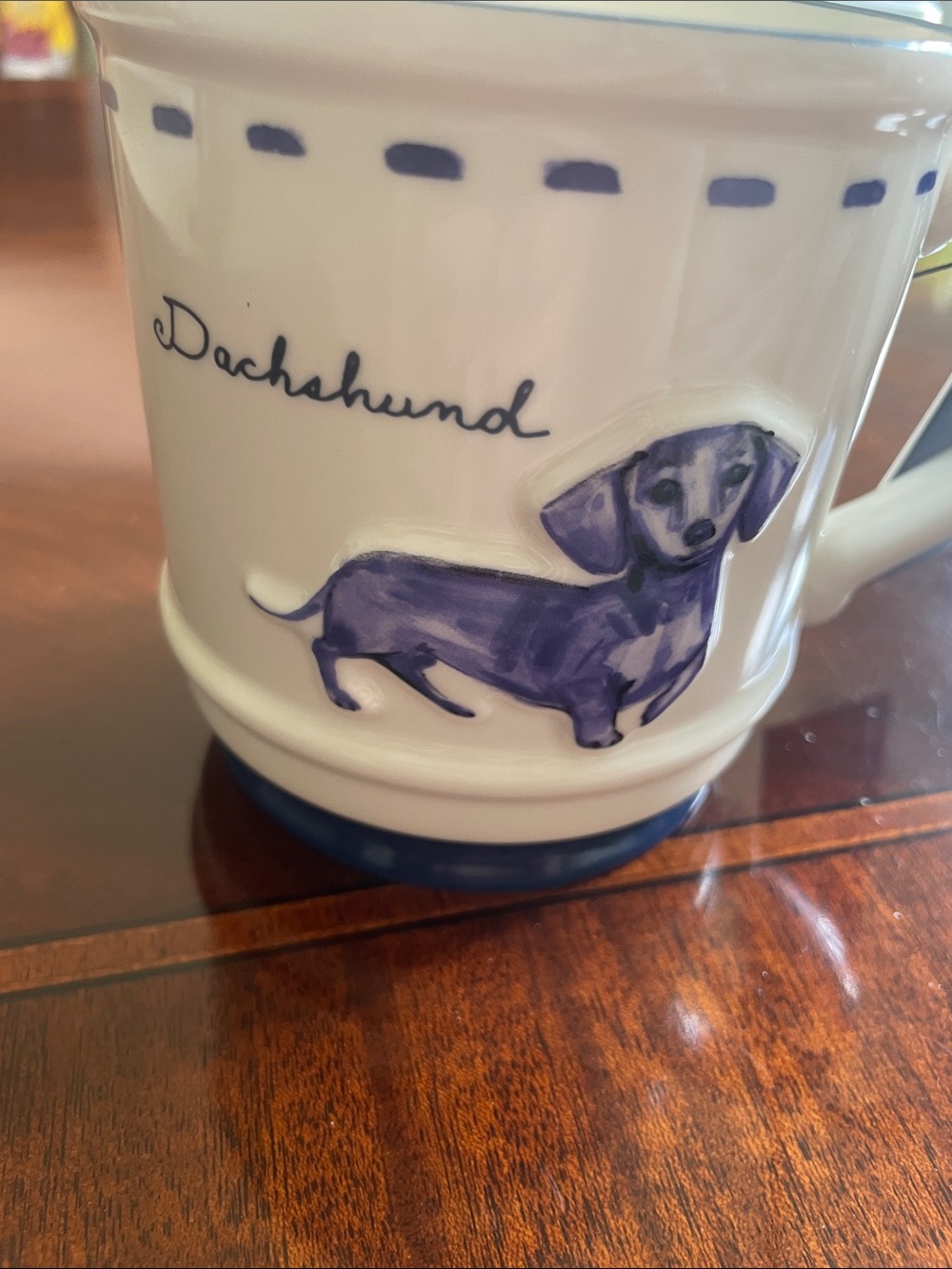 Dwell STUDIO White & Blue Dachshund Ceramic Mug - Picture 5 of 6